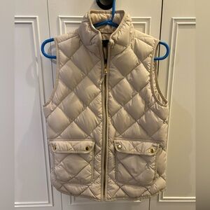 J.Crew cream vest with gold accents